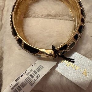 NWT Piper K Gold and Black Bangle Bracelet